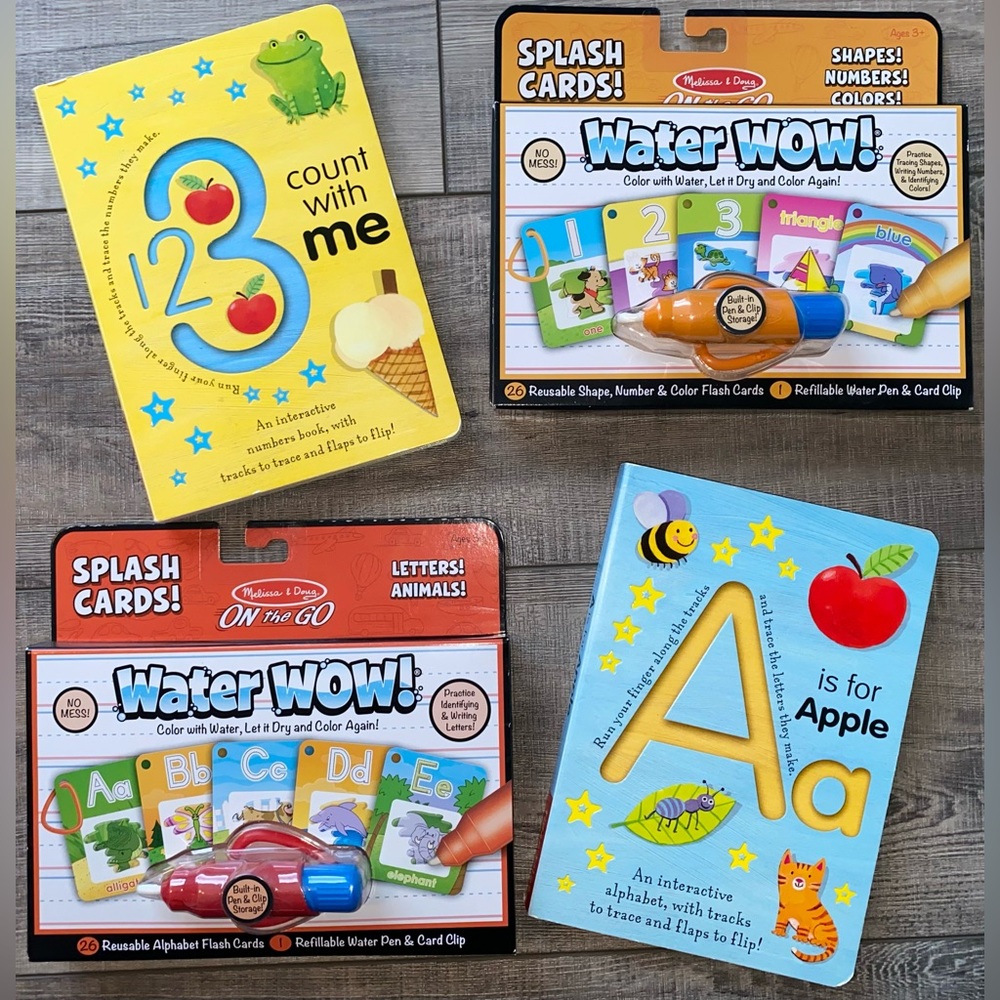 NEW Melissa & Doug Water Wow + Board Book Preschool PreK Kindergarten Bundle Lot